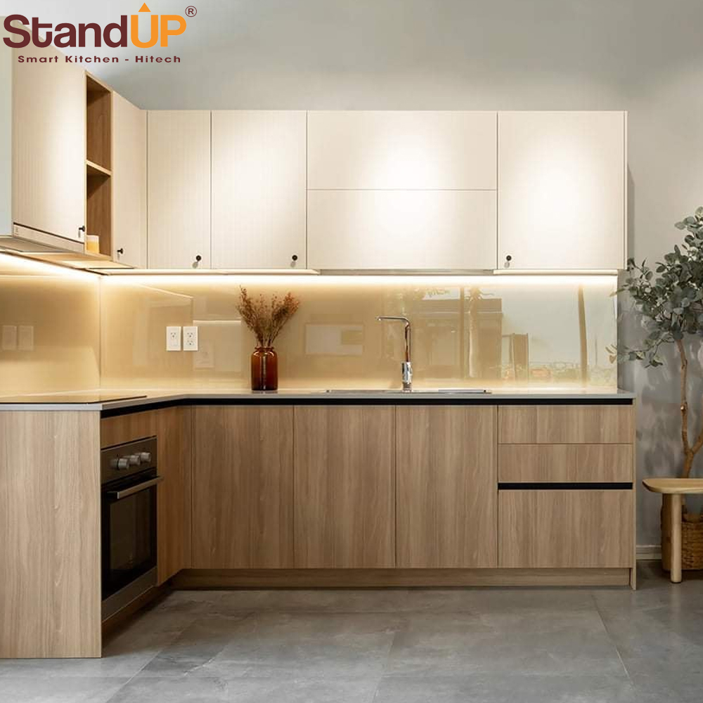 So sánh tủ bếp Inox Melamine và Acrylic