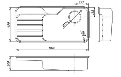 Chậu rửa chén Shigeru 01 hộc SA - R FS 3